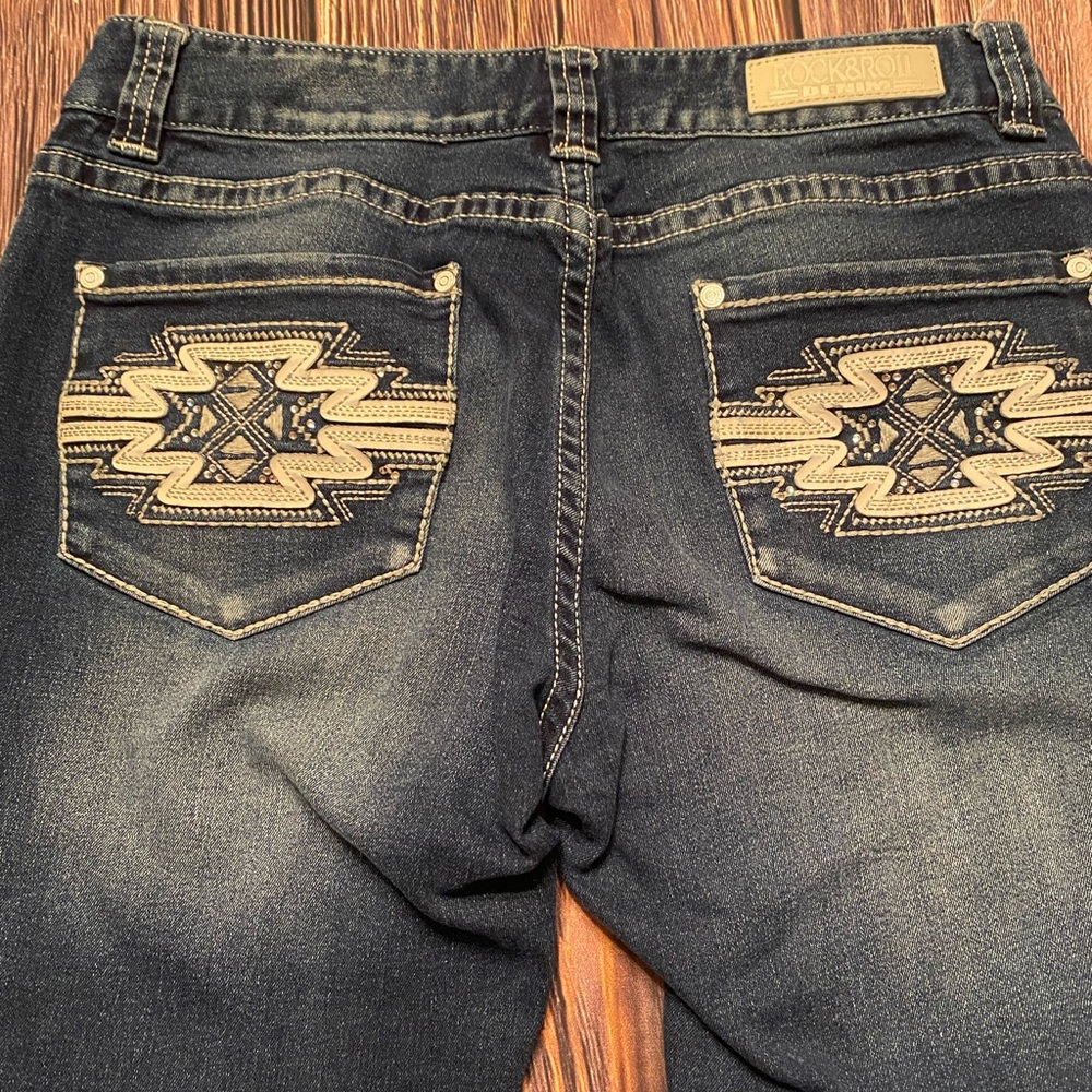 Rock & Roll Cowgirl Midrise Western jeans 29x34.